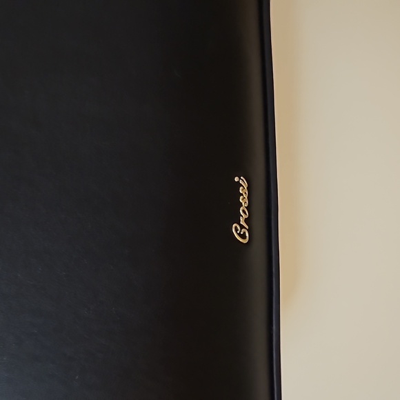 CROSSI Black Chain Link Quilted Faux Leather Hand Crossbody Bag NWOT - Picture 7 of 9